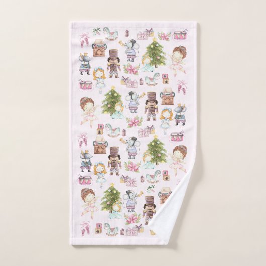 Nutcracker Ballet Pattern Badetuch Set (Handtuch)