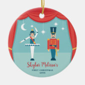 Nutcracker Ballet Personalisiert Baby 1. Weihnacht Keramik Ornament (Vorne)