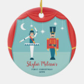 Nutcracker Ballet Personalisiert Baby 1. Weihnacht Keramik Ornament (Hinten)