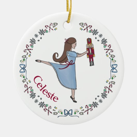 Nutcracker Ballet Personalisiert Classic Weihnacht Keramik Ornament (Vorne)