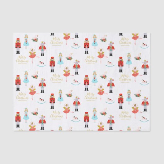 Nutcracker Ballet Personalisiert Weihnachten Seidenpapier (Vorderseite)