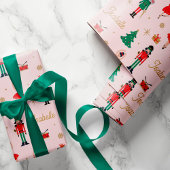 Nutcracker Ballet Pink Individuelle Name Weihnacht Geschenkpapier