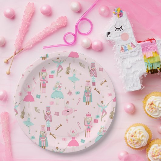 Nutcracker Ballet Pink Weihnachten Pappteller (Party)