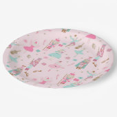 Nutcracker Ballet Pink Weihnachten Pappteller (Schrägansicht)