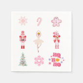 Nutcracker Ballet Pink Weihnachten Serviette (Vorderseite)