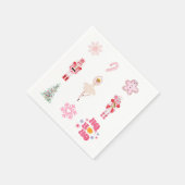 Nutcracker Ballet Pink Weihnachten Serviette (Ecke)
