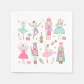 Nutcracker Ballet Pink Weihnachtspapier Napkin Serviette (Vorderseite)