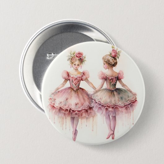 Nutcracker Ballet, Rosebuds Button (Vorne & Hinten)