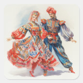 Nutcracker Ballet, Russian Dancers Quadratischer Aufkleber (Vorderseite)