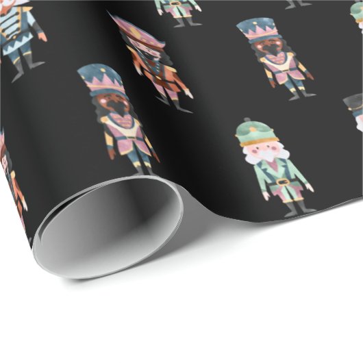 Nutcracker Ballet Soldier Wrapping Paper Geschenkpapier (Rolleneckpunkt)