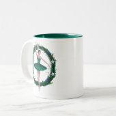 Nutcracker Ballet-Tasse | Green Christmas Ballerin Zweifarbige Tasse (Vorderseite Links)