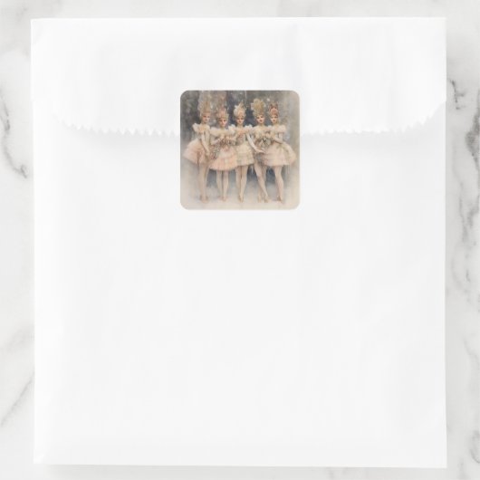 Nutcracker Ballet, The Mirliton Dancers Quadratischer Aufkleber (Tasche)