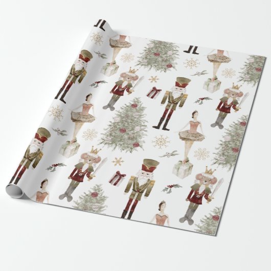 Nutcracker Ballet Weihnachten Geschenkpapier (Ungerollt)