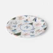 Nutcracker Ballet Weihnachten Mit Monogramm Pappteller (Schrägansicht)