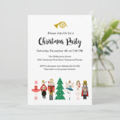 Nutcracker Ballet Weihnachten-Party Einladung (Stehend Vorderseite)