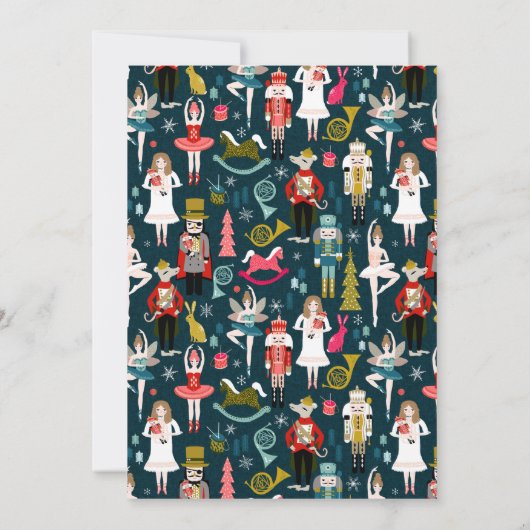 Nutcracker Ballet Weihnachten-Party Einladung (Rückseite)