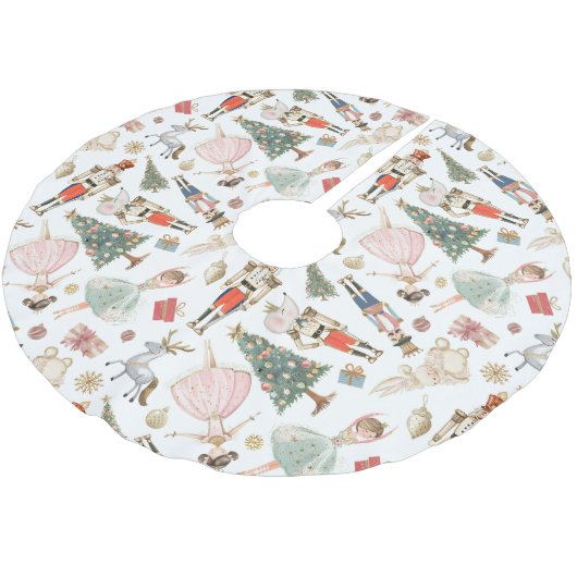 Nutcracker Ballet Weihnachten Polyester Weihnachtsbaumdecke (Schrägansicht)