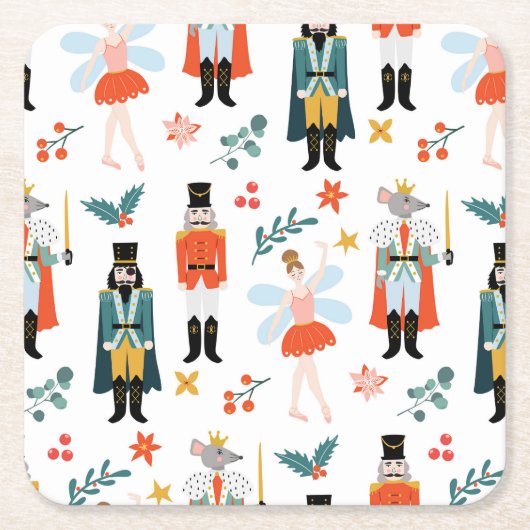 Nutcracker Ballet Weihnachts-Party Rechteckiger Pappuntersetzer (Vorderseite)