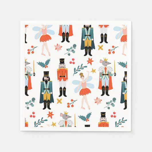 Nutcracker Ballet Weihnachts-Party Serviette (Vorderseite)
