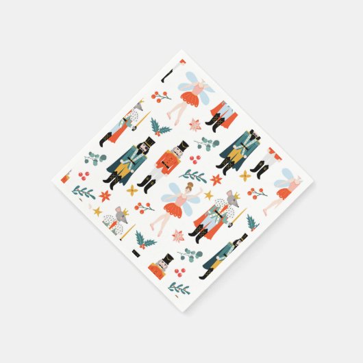 Nutcracker Ballet Weihnachts-Party Serviette (Ecke)