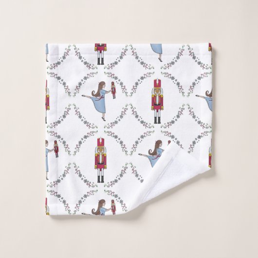 Nutcracker Ballet Weihnachtsbäder Dekoration Badhandtuch Set (Waschlappen)