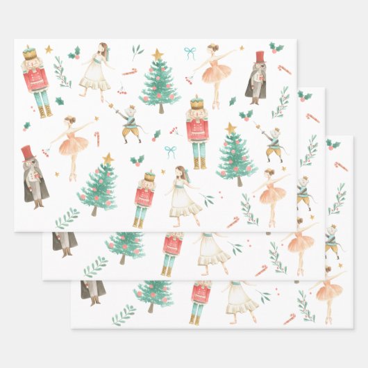 Nutcracker Ballet Weihnachtsbilder Geschenkpapier Set (Set)