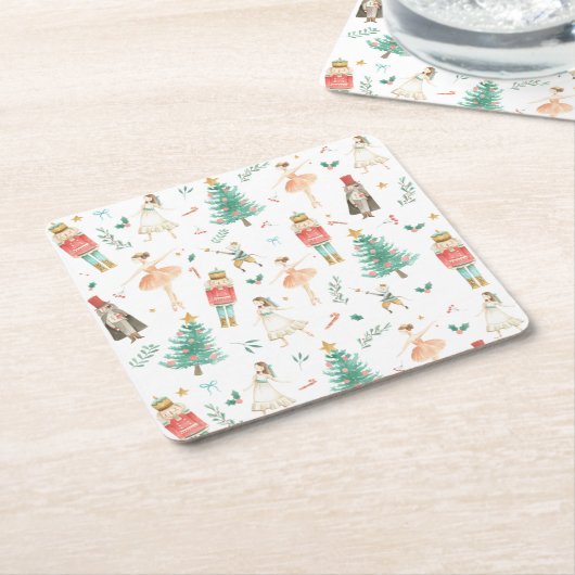 Nutcracker Ballet Weihnachtsbilder Rechteckiger Pappuntersetzer (angewinkelt)