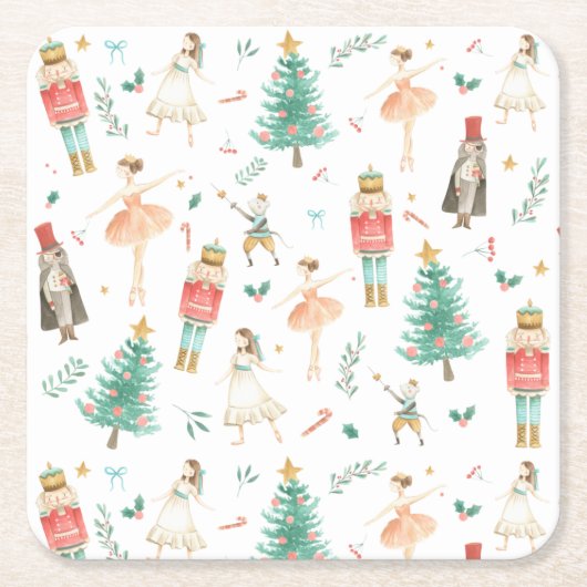 Nutcracker Ballet Weihnachtsbilder Rechteckiger Pappuntersetzer (Vorderseite)