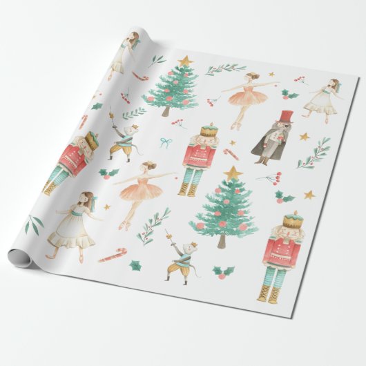 Nutcracker Ballet Weihnachtsbilder Wrapping Paper Geschenkpapier (Ungerollt)