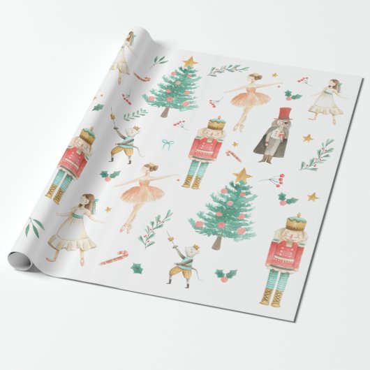 Nutcracker Ballet Weihnachtsbilder Wrapping Paper Geschenkpapier (Ungerollt)