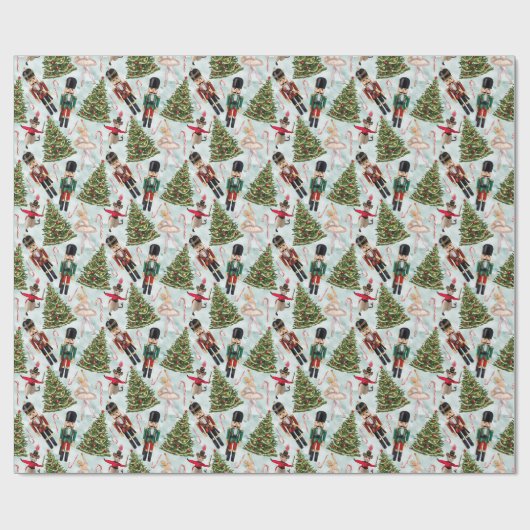 Nutcracker Ballet Weihnachtsbilder Wrapping Paper Geschenkpapier (Flach)