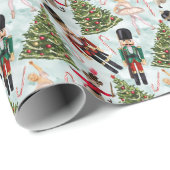 Nutcracker Ballet Weihnachtsbilder Wrapping Paper Geschenkpapier (Rolleneckpunkt)