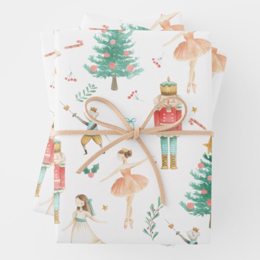 Nutcracker Ballet Weihnachtsbilder Wrapping Paper Geschenkpapier Set (Beispiel)