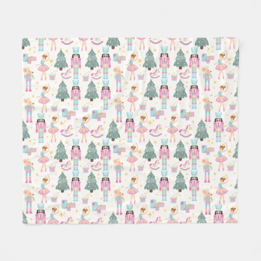 Nutcracker Ballet Weihnachtsgeschenk Baby Girl Fleecedecke (Vorderseite (Horizontal))