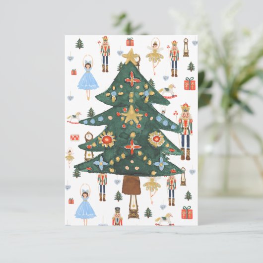 Nutcracker Ballet Weihnachtskassette Einladung (Stehend Vorderseite)