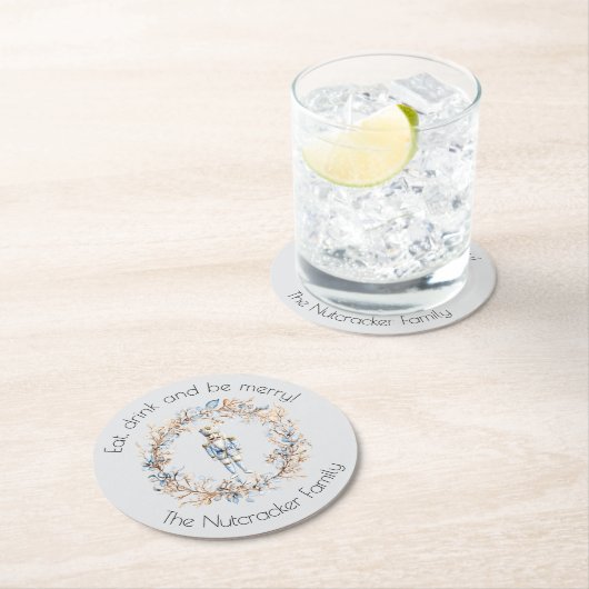 Nutcracker Ballet Weihnachtskranz Runder Pappuntersetzer (Vor Ort)