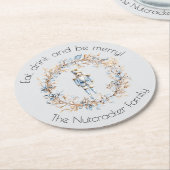 Nutcracker Ballet Weihnachtskranz Runder Pappuntersetzer (Angewinkelt)