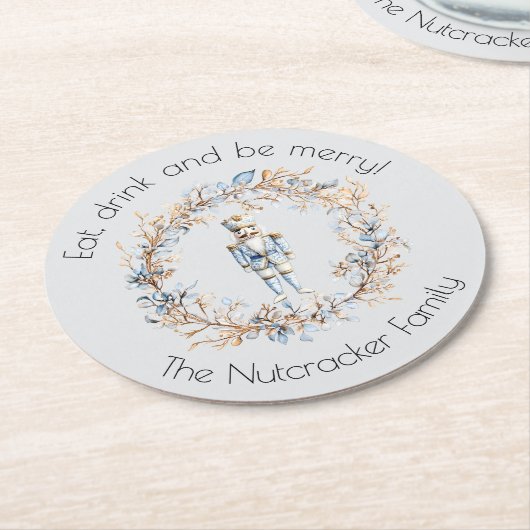 Nutcracker Ballet Weihnachtskranz Runder Pappuntersetzer (Angewinkelt)