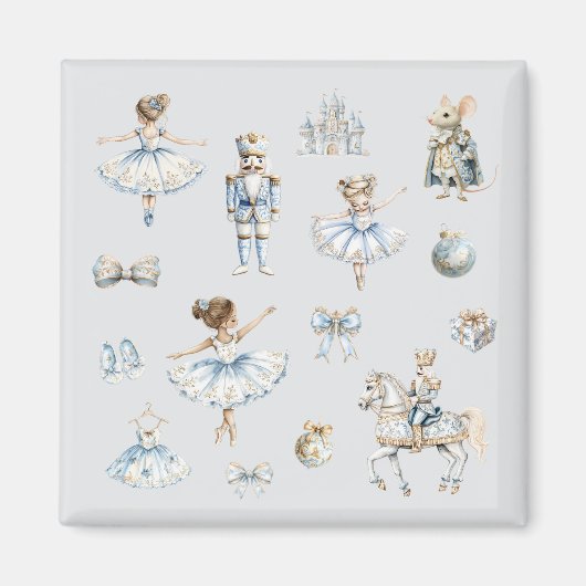 Nutcracker Ballet Weihnachtsmuster Magnet (Vorne)