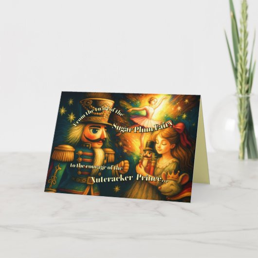 Nutcracker Ballet Weihnachtsthema Feiertagskarte (Vorderseite)