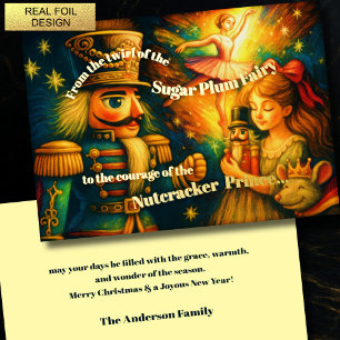 Nutcracker Ballet Weihnachtsthema Folien Feiertagskarte