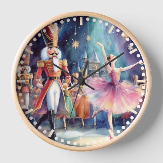 Nutcracker Ballet Weihnachtsweih Ballerina Uhr (Vorderseite)