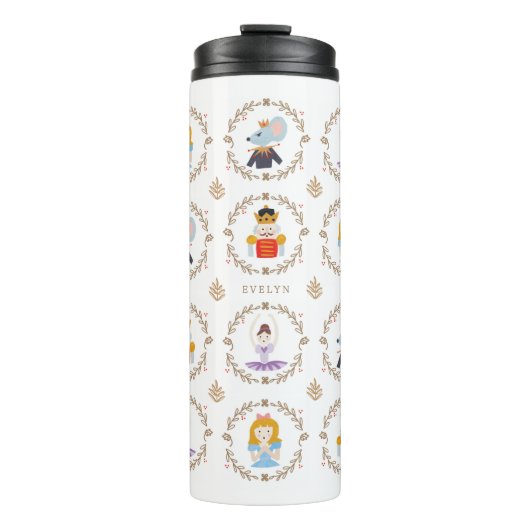 Nutcracker Ballet-Zeichen mit Namen Thermosbecher (Vorderseite)