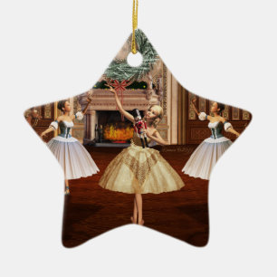 Nutcracker Ballett Frohe Weihnachtssternornacht Keramik Ornament