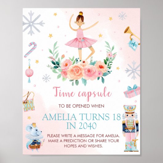 Nutcracker Ballett Geburtstag Zeitkapsel Zeichen Poster (Vorne)