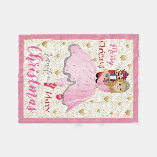 Nutcracker Ballett personalisieren/Rosa Fleece Bla (Vorderseite (Horizontal))