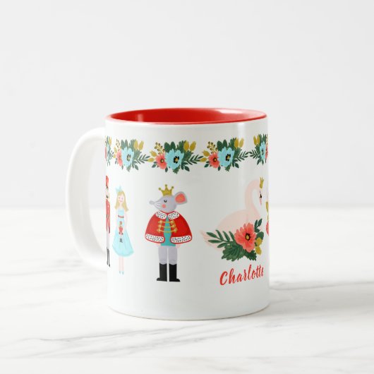 Nutcracker Ballett Personalisierter Name Zweifarbige Tasse (Vorderseite Links)