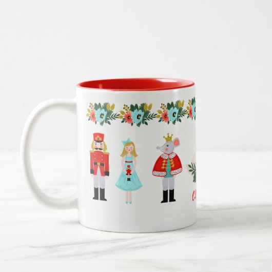 Nutcracker Ballett Personalisierter Name Zweifarbige Tasse (Links)