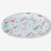 Nutcracker Ballett Rosa Weihnachtsgeschenk Pappteller (Schrägansicht)