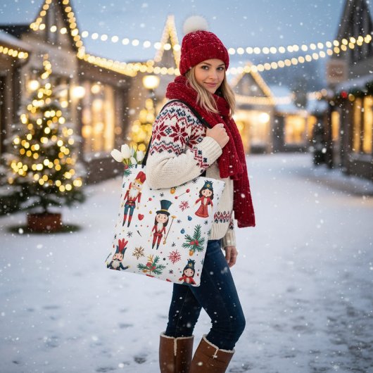 Nutcracker Ballett Weihnachten Nahtloses Muster Tasche